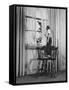 Actor Grant Williams During Scene from "The Incredible Shrinking Man" on set, Universal Studios-Allan Grant-Framed Stretched Canvas