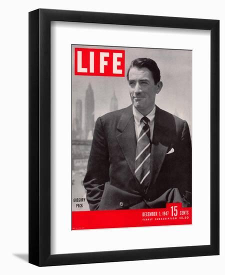 Actor Gregory Peck, December 1, 1947-Nina Leen-Framed Photographic Print