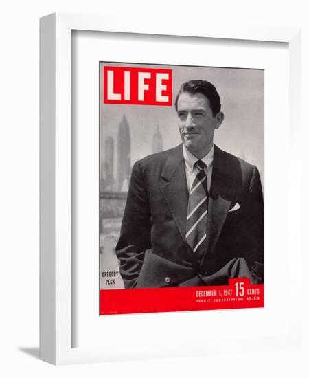 Actor Gregory Peck, December 1, 1947-Nina Leen-Framed Photographic Print