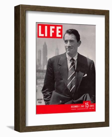 Actor Gregory Peck, December 1, 1947-Nina Leen-Framed Photographic Print