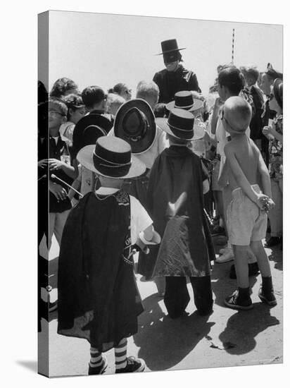 Actor Guy Williams as Zorro Signing Autographs for Fans at Disneyland-Allan Grant-Stretched Canvas