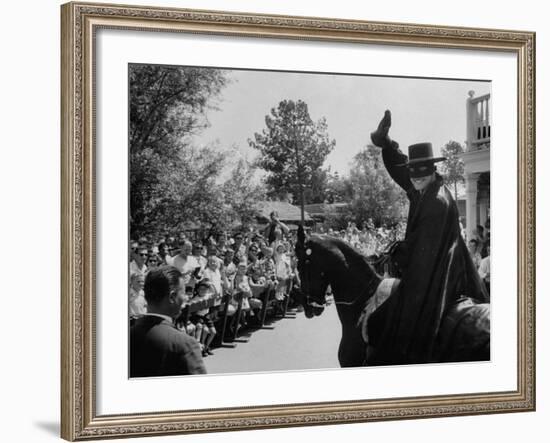 Actor Guy Williams Playing Zorro at Disneyland-Allan Grant-Framed Premium Photographic Print