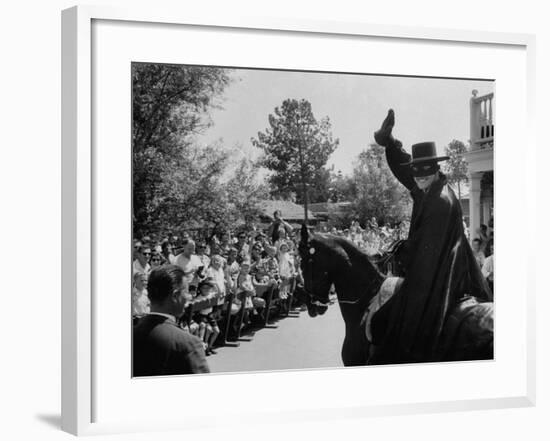 Actor Guy Williams Playing Zorro at Disneyland-Allan Grant-Framed Premium Photographic Print