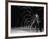 Actor Guy Williams Practicing Using a Whip for His Role as Zorro-Allan Grant-Framed Premium Photographic Print