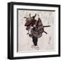 Actor Ichikawa Danjuro VII, Japanese Wood-Cut Print-Lantern Press-Framed Art Print