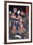 Actor Ichikawa Danjuro VIII as Kaja Yoshitaka, Japanese Wood-Cut Print-Lantern Press-Framed Art Print