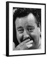 Actor Jackie Gleason Hiding His Mustache-Robert W^ Kelley-Framed Premium Photographic Print