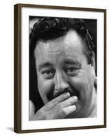 Actor Jackie Gleason Hiding His Mustache-Robert W^ Kelley-Framed Premium Photographic Print