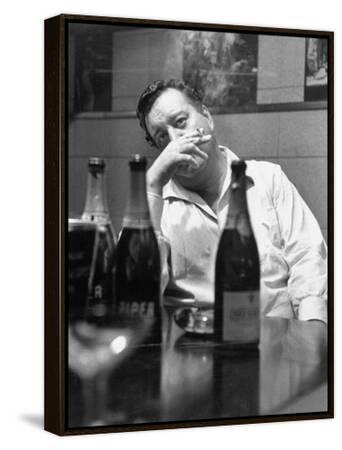 Actor Jackie Gleason Smoking a Cigarette