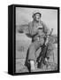 Actor John Wayne as Marine Sgt. Platoon Leader in Scene From the Movie "Sands of Iwo Jima"-Ed Clark-Framed Stretched Canvas