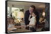 Actor John Wayne at Home with His Son Ethan and Daughter-John Dominis-Framed Stretched Canvas