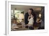 Actor John Wayne at Home with His Son Ethan and Daughter-John Dominis-Framed Photographic Print