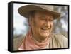 Actor John Wayne During Filming of Western Movie "The Undefeated"-John Dominis-Framed Stretched Canvas