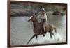 Actor John Wayne During Filming of Western Movie "The Undefeated"-John Dominis-Framed Photographic Print