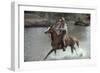 Actor John Wayne During Filming of Western Movie "The Undefeated"-John Dominis-Framed Photographic Print