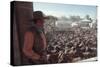 Actor John Wayne During Filming of Western Movie "The Undefeated"-John Dominis-Stretched Canvas