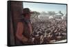 Actor John Wayne During Filming of Western Movie "The Undefeated"-John Dominis-Framed Stretched Canvas