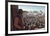 Actor John Wayne During Filming of Western Movie "The Undefeated"-John Dominis-Framed Photographic Print