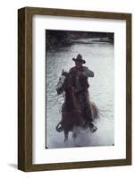 Actor John Wayne During Filming of Western Movie "The Undefeated"-John Dominis-Framed Photographic Print