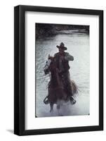 Actor John Wayne During Filming of Western Movie "The Undefeated"-John Dominis-Framed Photographic Print