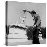 Actor Jose Pantieri Clowning around in Tuileries Gardens, Paris, 1962-null-Stretched Canvas