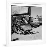 Actor Kirk Douglas Clowning on the Set of the Western Action Film "Gunfight at O.K. Corral"-Ralph Crane-Framed Premium Photographic Print