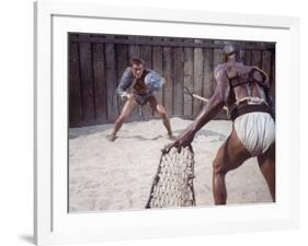 Actor Kirk Douglas Faces Actor Woody Strode in Scene From Stanley Kubrick's Film "Spartacus"-J^ R^ Eyerman-Framed Premium Photographic Print