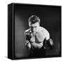 Actor Kirk Douglas in a Boxing Pose-Allan Grant-Framed Stretched Canvas