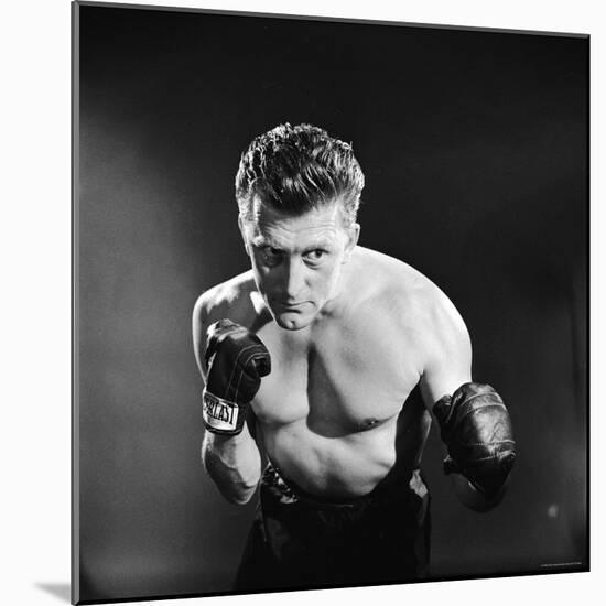 Actor Kirk Douglas in a Boxing Pose-Allan Grant-Mounted Premium Photographic Print
