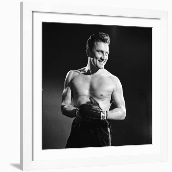 Actor Kirk Douglas in a Boxing Pose-Allan Grant-Framed Premium Photographic Print