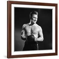 Actor Kirk Douglas in a Boxing Pose-Allan Grant-Framed Premium Photographic Print