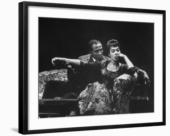 Actor Louis Gossett Jr. in a Scene from the Play "A Raisin in the Sun"-null-Framed Premium Photographic Print