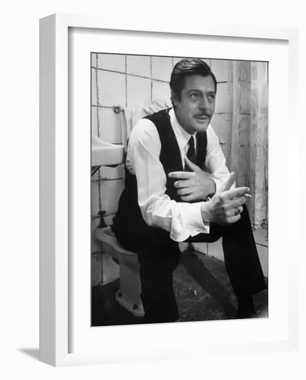 Actor Marcello Mastroianni in a Scene From the Movie "Marriage Italian Style"-Alfred Eisenstaedt-Framed Photographic Print