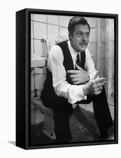 Actor Marcello Mastroianni in a Scene From the Movie "Marriage Italian Style"-Alfred Eisenstaedt-Framed Stretched Canvas