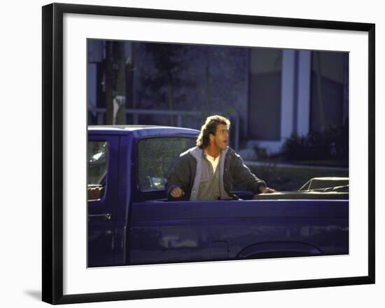 Actor Mel Gibson Shooting Scene from Film "Lethal Weapon 3"-Mirek Towski-Framed Premium Photographic Print