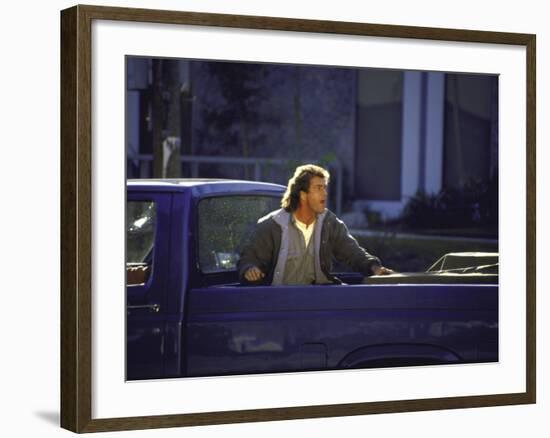 Actor Mel Gibson Shooting Scene from Film "Lethal Weapon 3"-Mirek Towski-Framed Premium Photographic Print