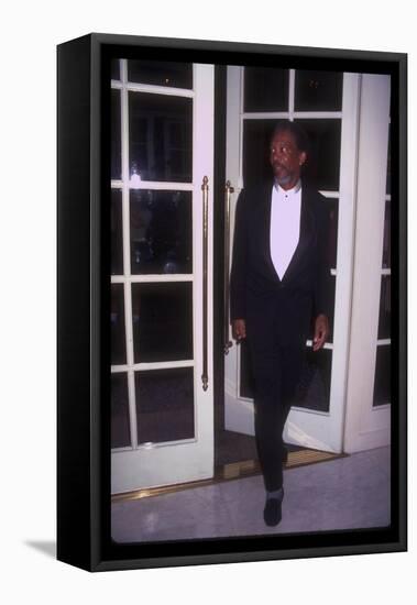 Actor Morgan Freeman Standing Near Doorway at Rita Moreno Tribute Held at Beverly Wilshire Hotel-Mirek Towski-Framed Stretched Canvas