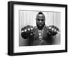 Actor Mr. T before Appearance on David Letterman Show Promoting 'Rocky Iii', NY, June 30, 1982-0 0-Framed Photographic Print