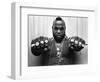 Actor Mr. T before Appearance on David Letterman Show Promoting 'Rocky Iii', NY, June 30, 1982-0 0-Framed Photographic Print