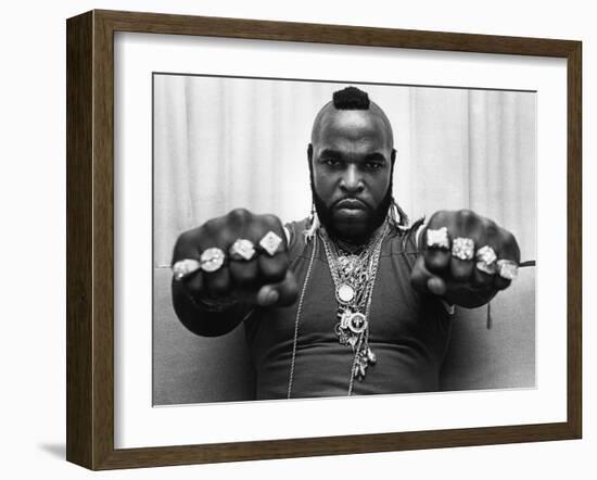 Actor Mr. T before Appearance on David Letterman Show Promoting 'Rocky Iii', NY, June 30, 1982-0 0-Framed Photographic Print