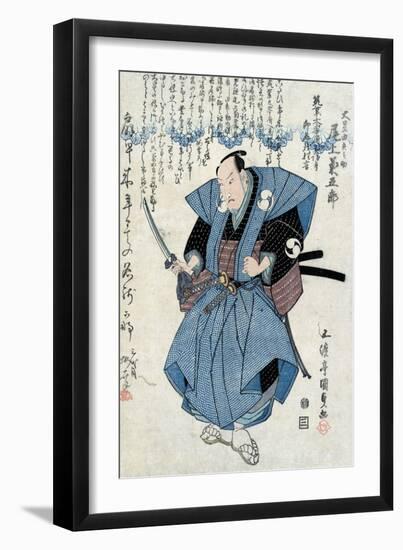 Actor Onoe Kikugoro III as Oboshi Yuranosuke, Japanese Wood-Cut Print-Lantern Press-Framed Art Print