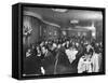 Actor Orson Welles at Table on Left with Cigar in His Mouth-Alfred Eisenstaedt-Framed Stretched Canvas