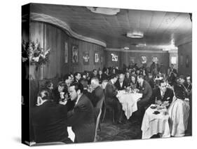 Actor Orson Welles at Table on Left with Cigar in His Mouth-Alfred Eisenstaedt-Stretched Canvas