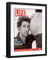 Actor Patrick Dempsey Kneeling Beside his Pregnant Wife Jillian, January 12, 2007-Matt Jones-Framed Photographic Print