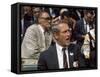 Actor Paul Newman and Playwright Arthur Miller Attending the Democratic National Convention-null-Framed Stretched Canvas