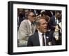 Actor Paul Newman and Playwright Arthur Miller Attending the Democratic National Convention-null-Framed Photographic Print