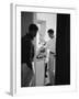 Actor Paul Newman Cooking Eggs for Guests Incl. Anthony Perkins During an Informal Party-null-Framed Premium Photographic Print