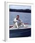 Actor Paul Newman Enjoying a Heineken Beer on the Prow of a Boat-Mark Kauffman-Framed Premium Photographic Print