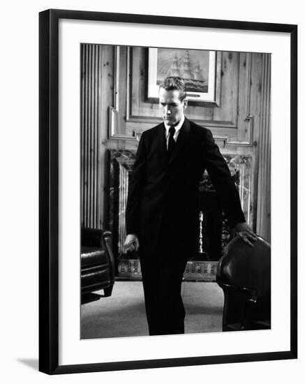 Actor Paul Newman on Set of "The Young Philadelphians"-null-Framed Premium Photographic Print