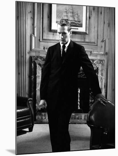 Actor Paul Newman on Set of "The Young Philadelphians"-null-Mounted Premium Photographic Print